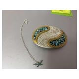 German silver belt buckle and roadrunner pendant
