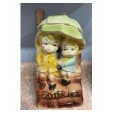 American Bisque "Sweethearts" cookie jar marked on back USA 789 Does have chip that has been repaired on lid and inside lid
