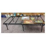 Twin size metal bed frame, portable
