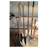 Long handled yard tools as shown