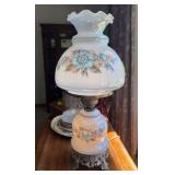 GWTW hurricane parlor lamp, electrified Top & bottom lit