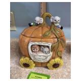 Hand painted ceramic cookie jar