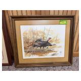 S/N "Turkeys" by JF Landenberger 129/500 Framed 28x24