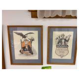 (2) Quaker Oats Cream of Wheat Uncle Sam advertising prints  Framed 11x16