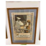 Quaker Oats Cream of Wheat Santa advertising print Framed 14x19