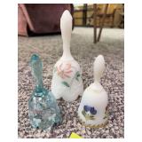 Three Fenton hand painted bells