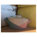 Eva Zeisel Hall China tri-tone casserole w lid
