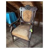 Victorian style parlor chair on wheels