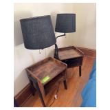 Pair of matching modern lighted nightstands