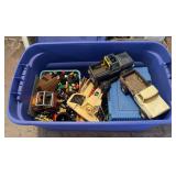 Tote full of Legos and other toys