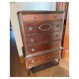 Antique dresser w six drawers, see photos for condition 18D x 34L x 54H
