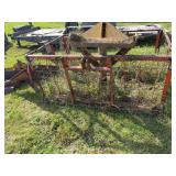 Old steel hog crate, a broken heavy duty 3-point blade and another 3-point blade attachment with no cutter blade IRON