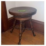 Piano stool w claw and glass ball feet