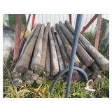 30 +/- wooden fence posts 3" & 4" x 6