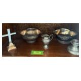 Silverplate and pewter decor