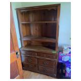 2pc Bookcase dresser w six drawers 17D x 42L x 72H