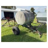 Trailer type sprayer with a 300 gallon tank for parts or repair
