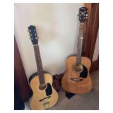 Two acoustic guitars, including a George Washburn Lyon