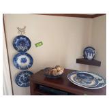 Various pieces blue and white china