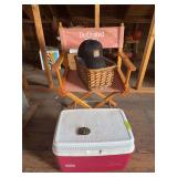 Kent Feeds cooler, directors chair, belt buckle and various hats