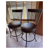 Two swivel bar stools, 24” seat height