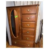Mirrored armoire 18D x 42L x 66H Missing knob is inside