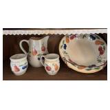 Four pieces Longaberger Fruit and Medley Pottery