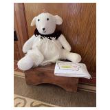Small lift top box, memory bear and Iowa home towel
