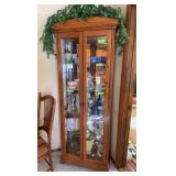 Lighted display case w glass shelves, front and sides 12D x 30L x 78H NO CONTENTS!!
