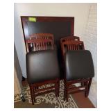 Modern wooden folding table w four chairs