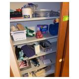 In hall closet includes hair irons, beauty supplies, tp, etc