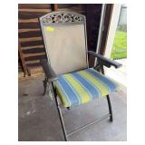 Metal reclining folding chair