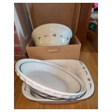 Longaberger large mixing bowl 30023 w coordinating pie plate and square casserole
