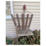 Decorative outdoor wood garden bench