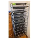 Metal double sided rolling shoe rack 14D x 22L x 63H