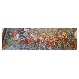 Vintage paper Santa and sleigh wall hanging, stocking, handmade decor