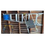 6’ aluminum Keller step ladder and 2 step step stool