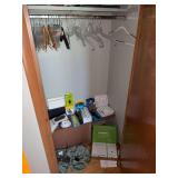 Hangers, Carhartt cap, electronics, etc