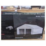 23ft x 22ft Double Garage Metal Shed
