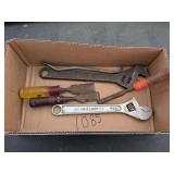 Crescent wrench pry bar chisels