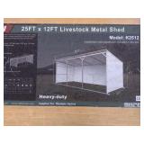 25ft x 12ft Livestock Metal Shed