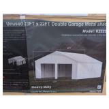 23ft x 22ft Double Garage Metal Shed