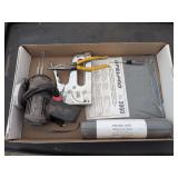 Heavy duty solder gun. Heavy duty stapler rubber fiber sheet Fel-Pro ceiling material screwdriver pliers