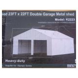 23ft x 22ft Double Garage Metal Shed