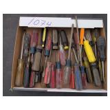 Flat of different types of screwdrivers