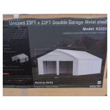 23ft x 22ft Double Garage Metal Shed