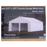 23ft x 22ft Double Garage Metal Shed