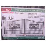 7ft x 20ft Metal Deer Farm Driveway Gate