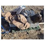 Misc Garage Lot-Wire, Boat Seat, Metal Storage Bin