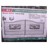 7ft x 20ft Metal Deer Farm Driveway Gate